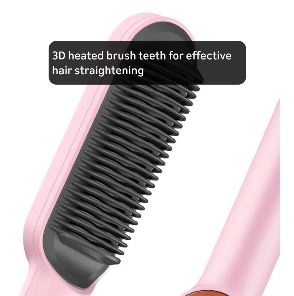 TYMO Ring Hair Straightener Comb Straightening Brush W/Clips + Gloves - Picture 3 of 12